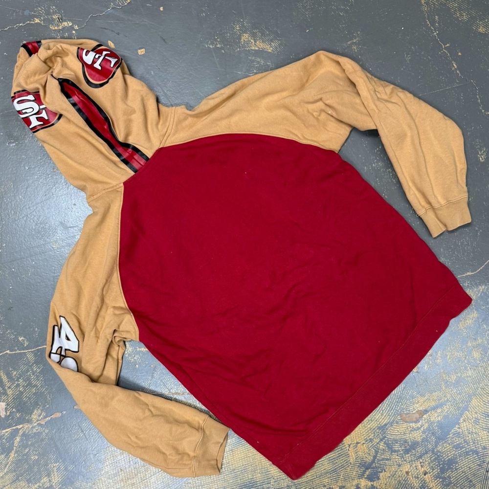 Reebok San Francisco 49ers Hooded Pull Over Sweater Helmet Medium Vintage NFL - Picture 2 of 8